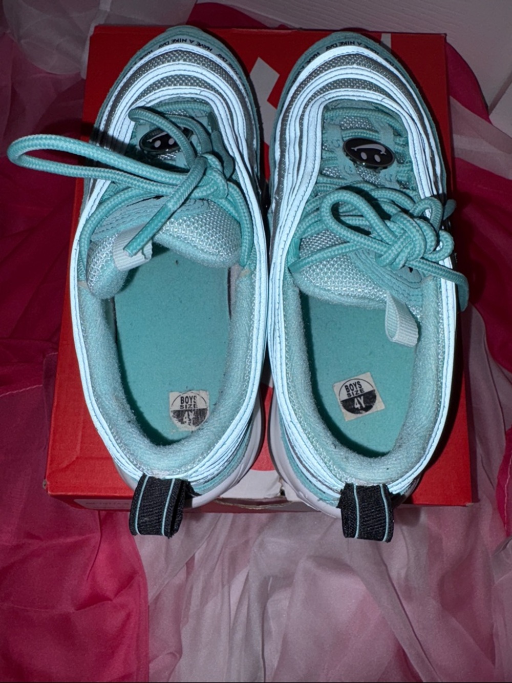 Nike Kid’s Air Max 97 GS Mint Teal Sneakers - Picture 8 of 13